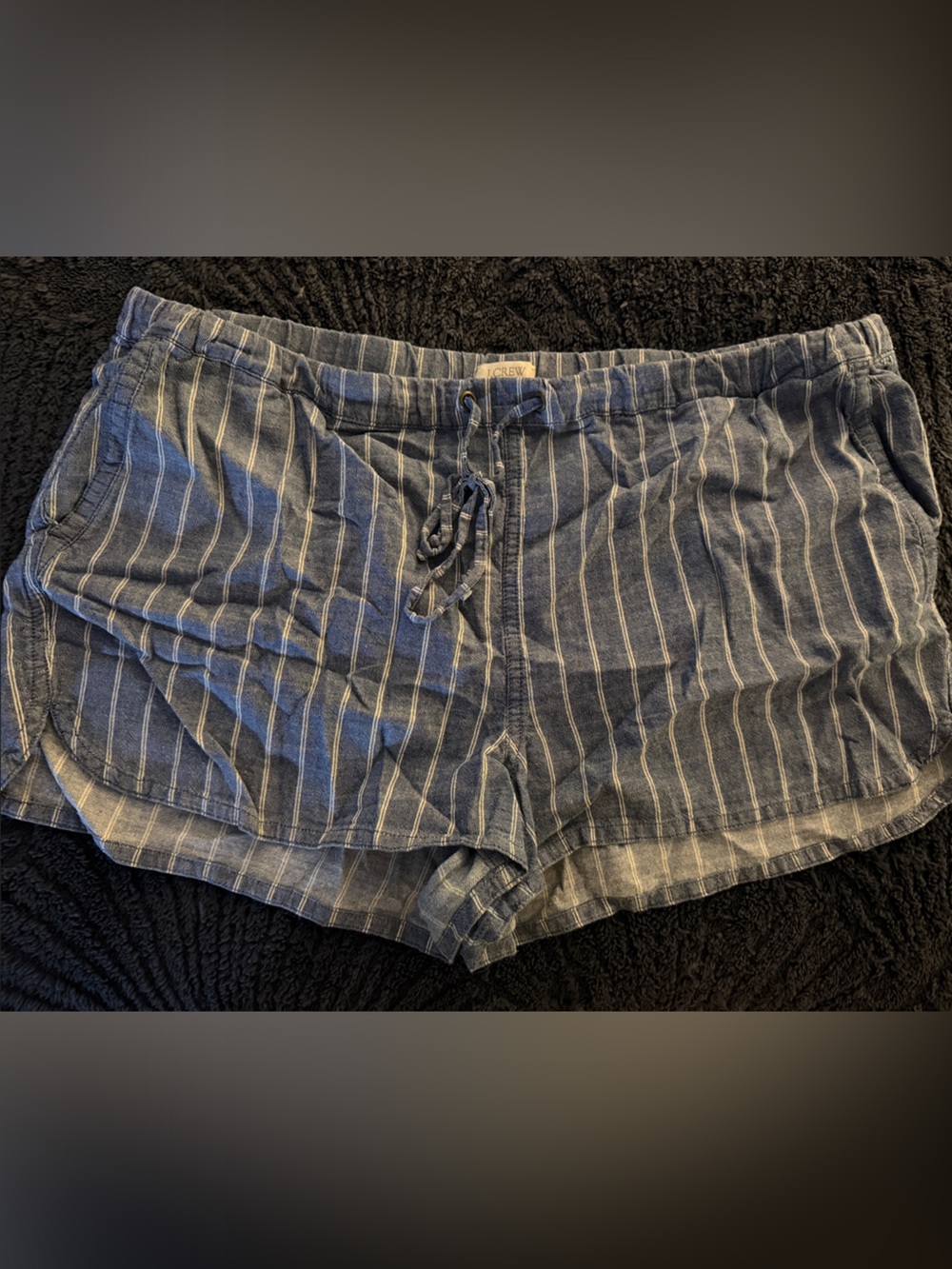 J Crew Blue Striped Drawstring Shorts